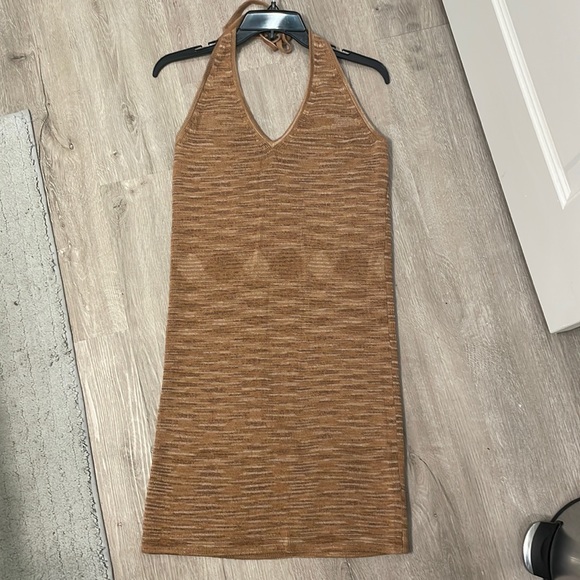 NWOT Halter Sweater Dress by Wild Fable in Light Brown Space Dye - Size XL - Picture 2 of 6